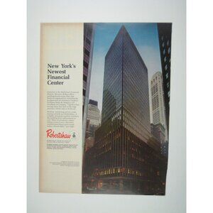 New York Newest Financial Center Ad Print Robertshaw 1967 Wall Street Building